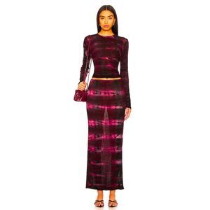 $185 Rio Maxi Skirt in Magenta Tie Dye COTTON CITIZEN NEW